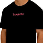Unisex Happiness Tee - Black / Fluro Pink
